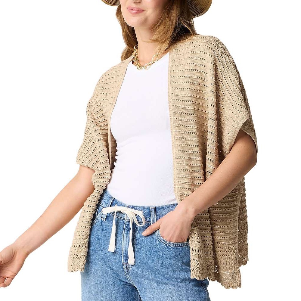 J Crew Cotton Pointelle Open-Front Wrap One Size NWT
